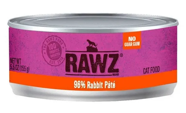 24/5.5 oz. Rawz 96% Rabbit Cat Can - Food